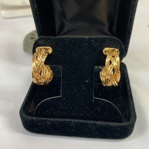 Chic TKG double braided Goldtone earrings